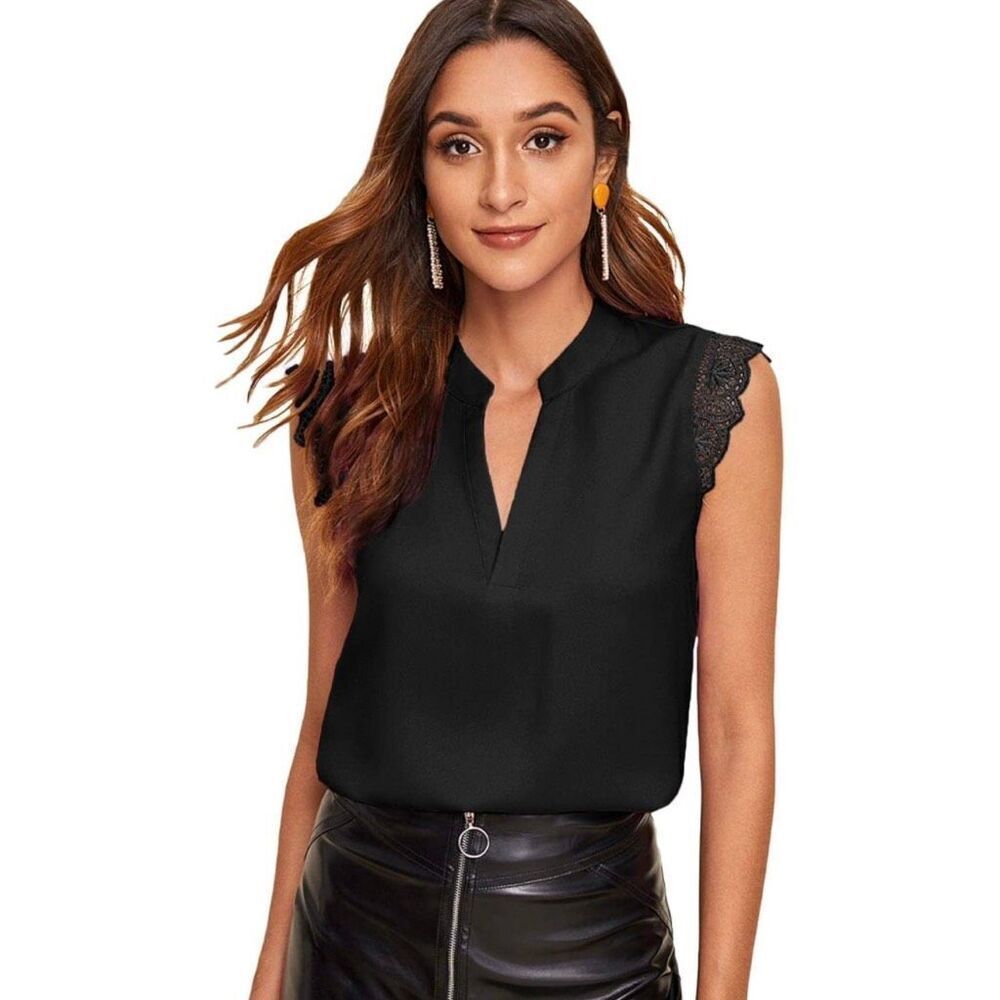 Women’s Black Tank with Lace